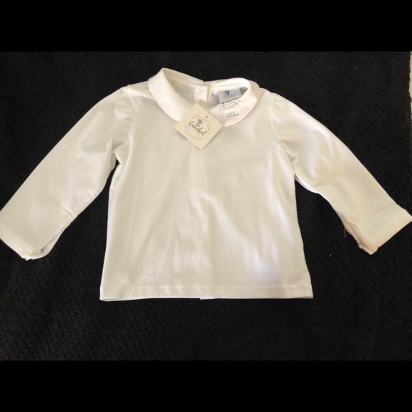 Smocked Polkadot Other - Smocked Polkadot white long sleeve Peter Pan NWT